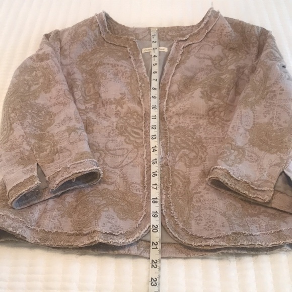 Coldwater Creek Taupe Linen Blend Blazer Size 12 - Picture 14 of 15